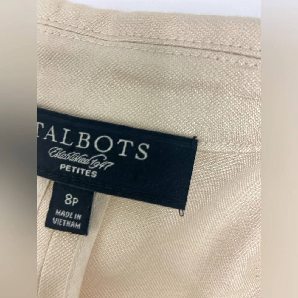 Talbots khaki linen blend blazer - Picture 4 of 5